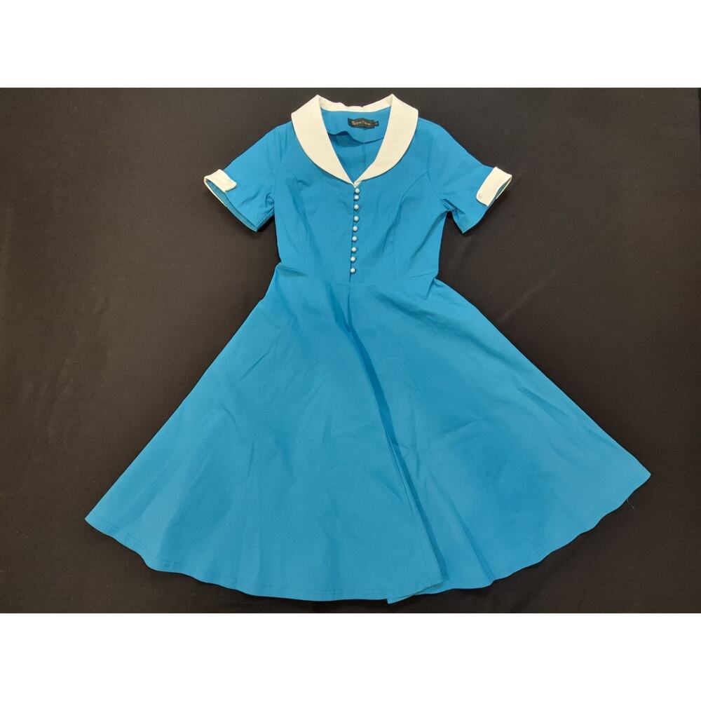 Womens Vintage Gown Town Swing Dress Large